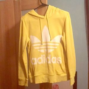 Adidas originals trefoil hoodie yellow size xs/sm